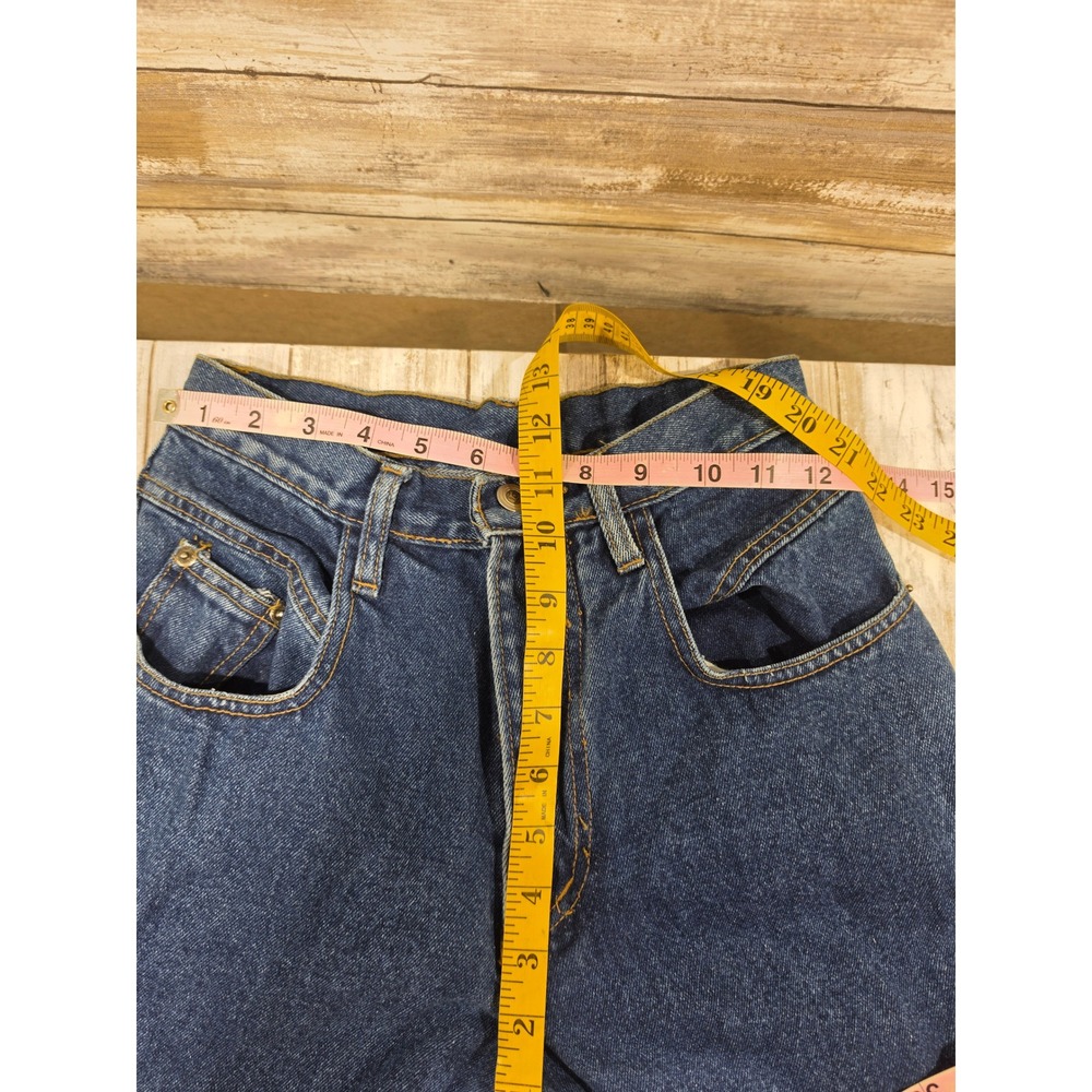 Invisible Womens High Waisted Mom Jeans Dark Wash Tapered Leg Blue Size 7/8 READ - Picture 2 of 8